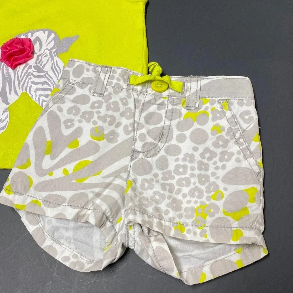 Carter’s‎ baby girl 3m chartreuse zebra outfit set